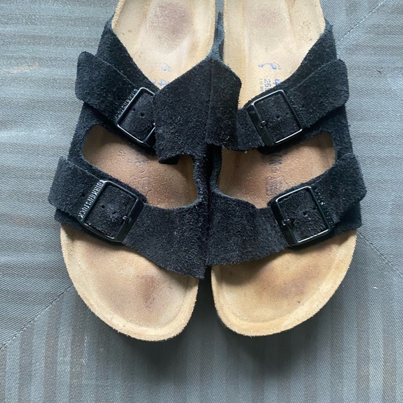 Birkenstock Black Suede Sandals with soft foot bed - Picture 2 of 5